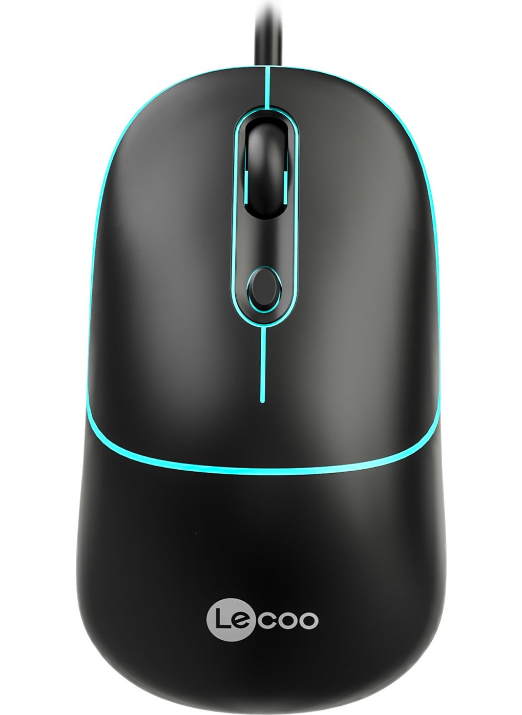 lecoo - Lenovo MS110 USB Wired RGB 2400DPI 4-Button Silent Click Optical Mouse Black - Image 1