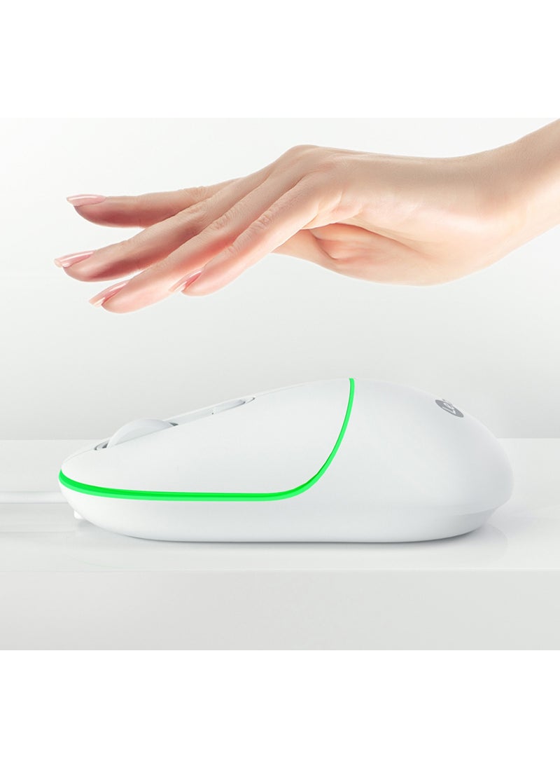 lecoo - Lenovo MS110 USB Wired RGB 2400DPI 4-Button Silent Click Optical Mouse Black - Image 1