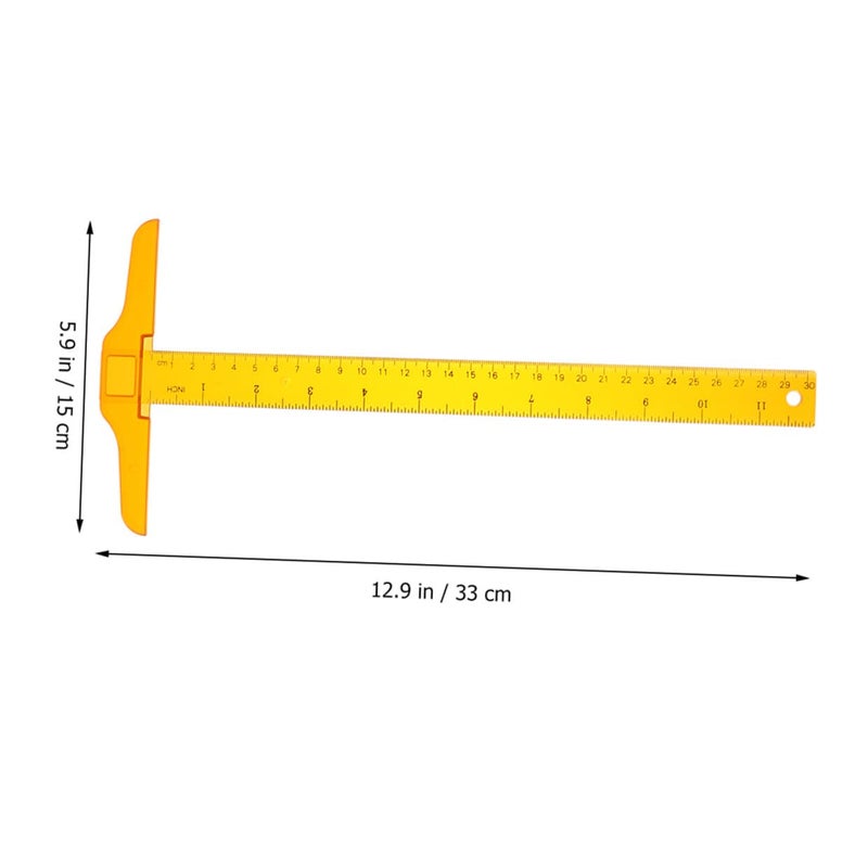 قطعتان مسطرة على شكل T شفافة بمقياس سنتيمتر لمستلزمات الرسم للطلاب ومكتب المدرسة - Image 5