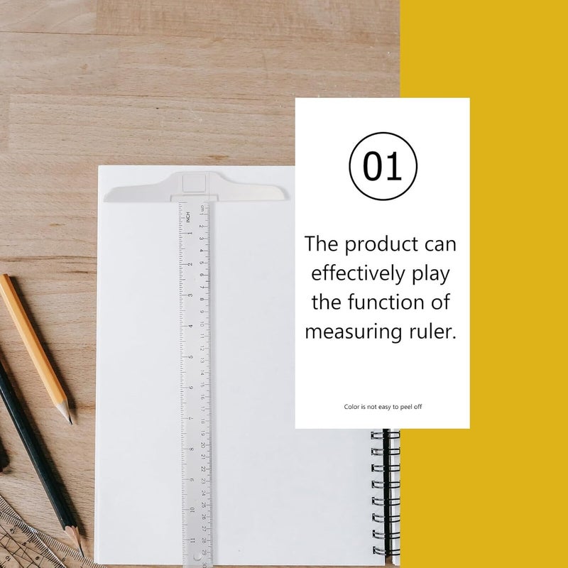 قطعتان مسطرة على شكل T شفافة بمقياس سنتيمتر لمستلزمات الرسم للطلاب ومكتب المدرسة - Image 3