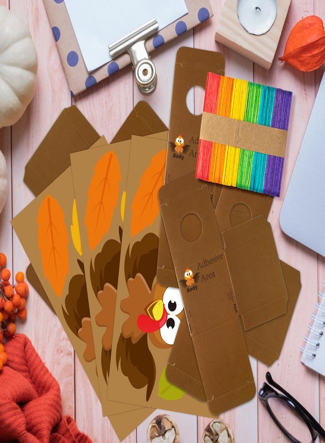 BeYumi Fall Thankful Turkey Craft - 16Pcs Thankful Turkey Jar Craft Kit DIY Religious Prayer Jar with Popsicle Stick Thanksgiving Gratitude Paper Box School Fun Activities for Kids - Image 4