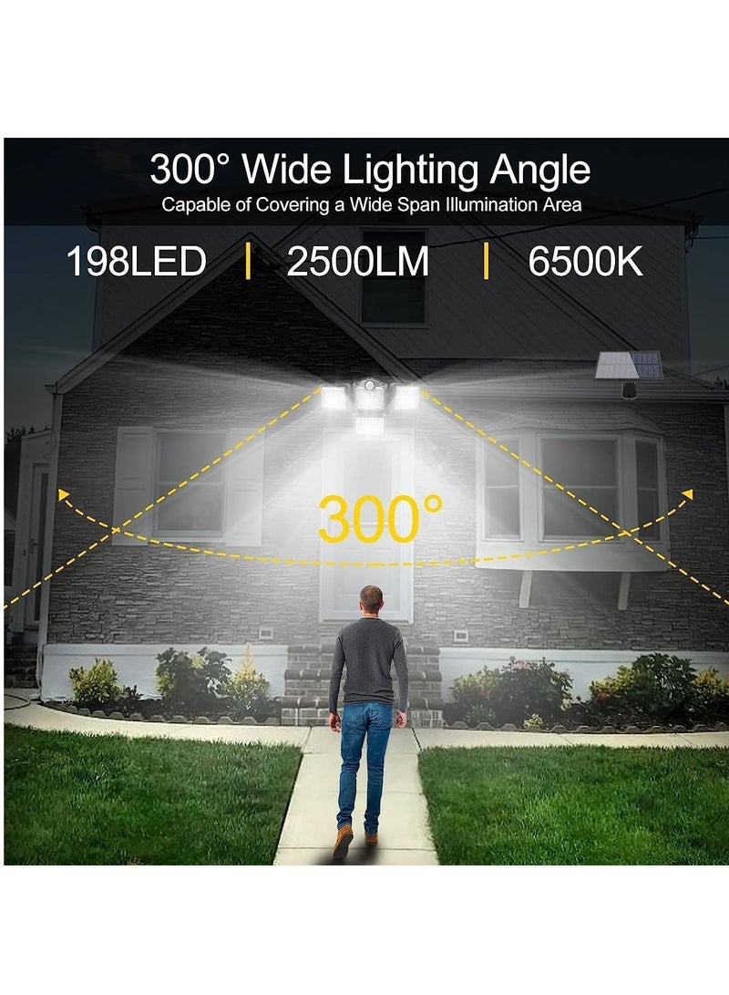 Captaintech Solar Lights Outdoor, Motion Sensor Security Lights, Separate Solar Panel, 4 Adjustable Head, 198 LED 300° Wide Angle, Waterproof Wall Lights for Porch Yard Garage Pathway  - Image 3