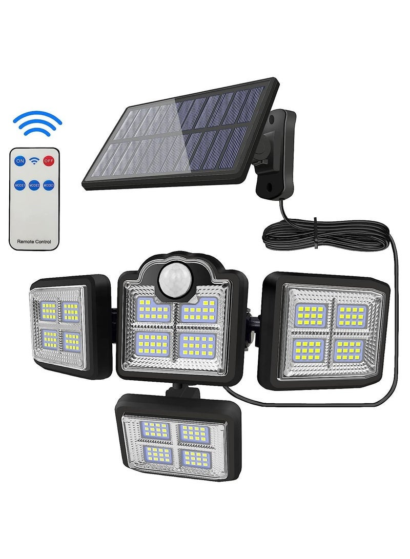 Captaintech Solar Lights Outdoor, Motion Sensor Security Lights, Separate Solar Panel, 4 Adjustable Head, 198 LED 300° Wide Angle, Waterproof Wall Lights for Porch Yard Garage Pathway  - Image 4
