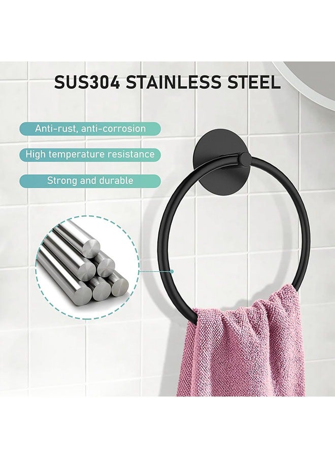 1 pcs Towel Holder, Adhesive Hand Towel Holder for Bathroom Wall 304 Stainless Steel Towel Ring Towel Hanger Heavy Duty Towel Racks for Bathroom  - Image 5