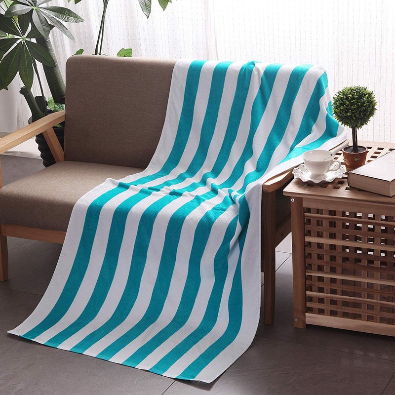 AMZ Cotton Oversized Cabana Stripe Hotel QualityLuxuriously Soft Absorbent and Plush Large Beach and Pool Towel 30x60 - Image 1