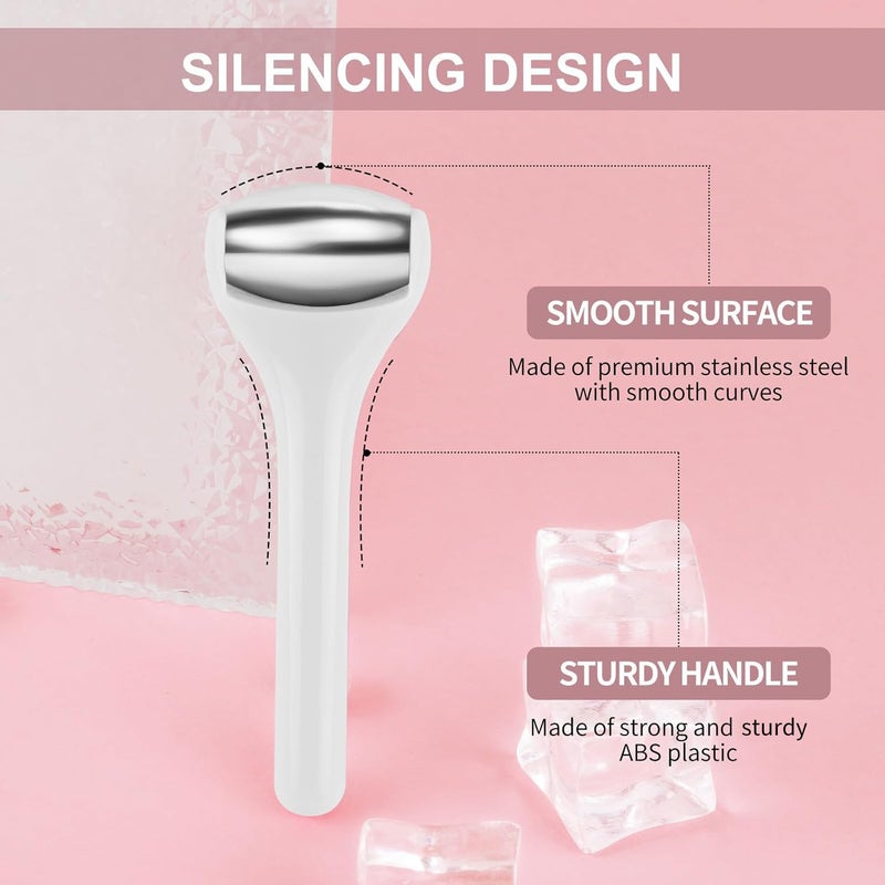 MAANGE Mini Eye & Face Rollers for Eye Massager, Stainless Steel Eye Ice Roller for Relief Puffiness Migraine Skincare Facial Roller (White) - Image 4
