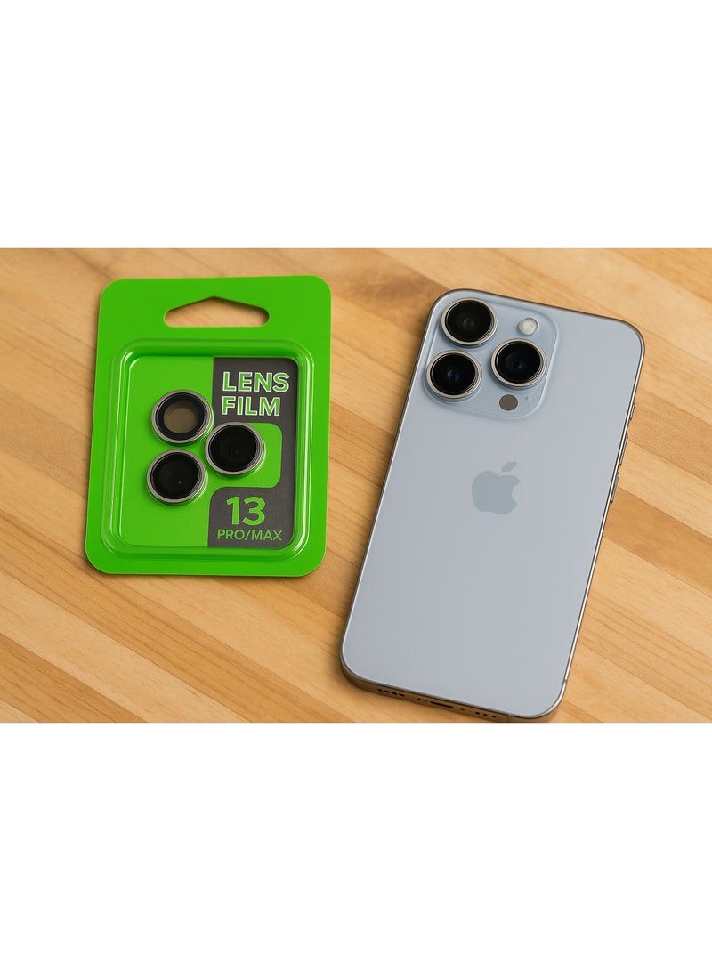 Camera Lens Protector for iPhone 13 Pro / Pro Max – Metal Ring Lens Film – HD Clarity – Anti-Scratch & Shock Protection - Image 3