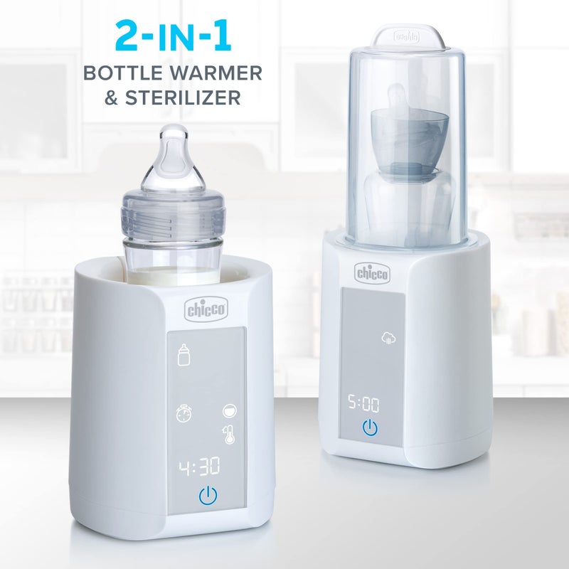 Chicco Digital Bottle Warmer & Sterilizer for Baby Bottles, Baby Food Jars, and Milk Bags | Eliminates 99.9% of Germs | 4 Heating Options | Digital Touchscreen| Automatic Shut-Off & Sound Alert - Image 3