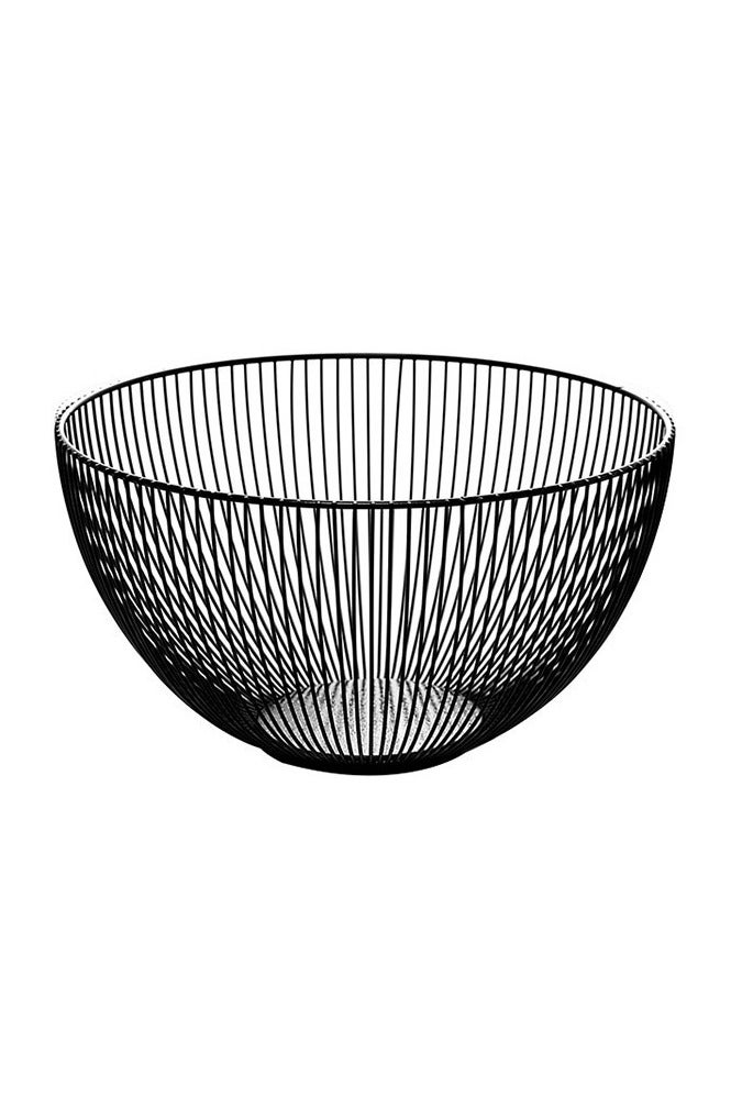 AceLuste Fruit Serving Basket Large Mental  Fruit and Vegetable Storage Organizer for Kitchen Living Room, Non-Slip Base 3700ml, Black - Image 1