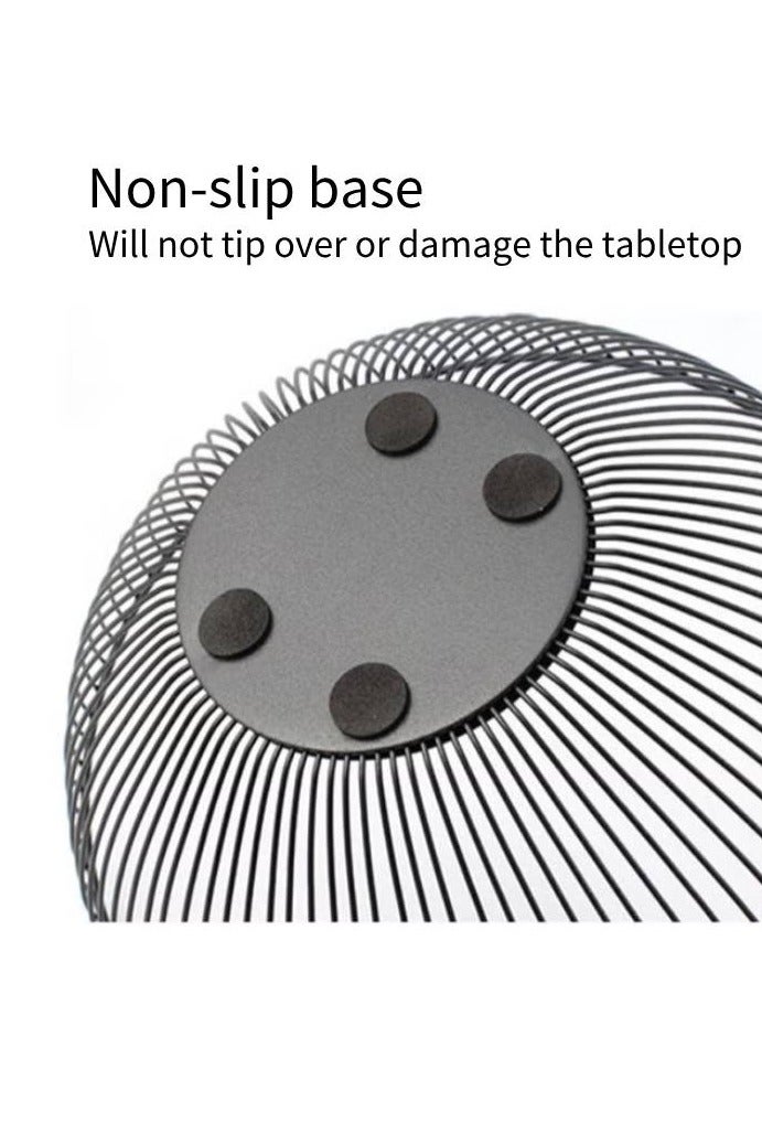 AceLuste Fruit Serving Basket Large Mental  Fruit and Vegetable Storage Organizer for Kitchen Living Room, Non-Slip Base 3700ml, Black - Image 3