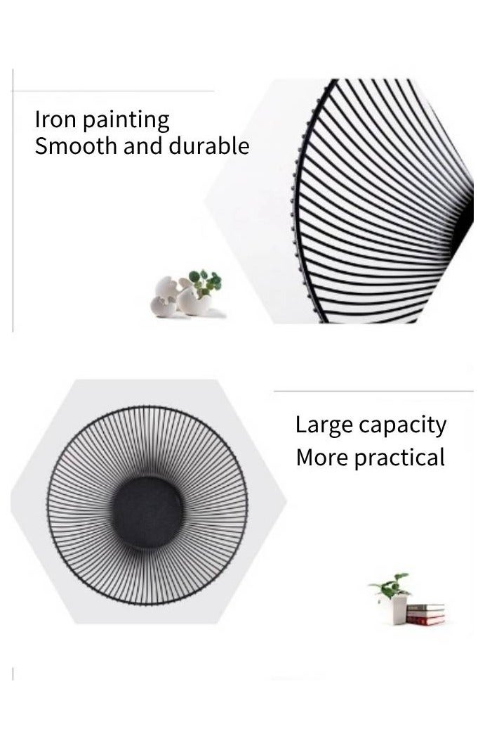 AceLuste Fruit Serving Basket Large Mental  Fruit and Vegetable Storage Organizer for Kitchen Living Room, Non-Slip Base 3700ml, Black - Image 4