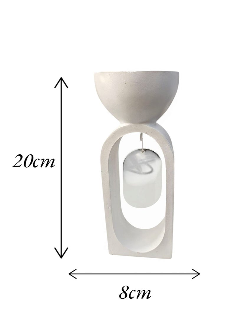 2 in 1 Handmade Lncense Burner And Candlestick, White  - Image 3