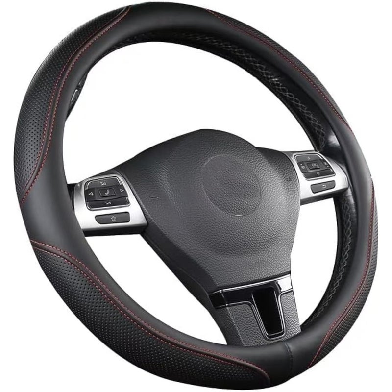 Microfiber Steering Wheel Cover 14.5-15 inch Anti-slip Breathable Odorless Universal - Image 4