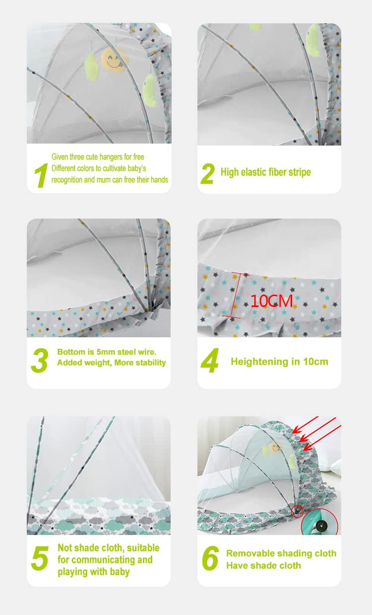 Shopurb Foldable Baby Mosquito Net, Bottomless Net for Baby, for Safe & Easy Use | Ensures Your Baby's Safe Sleep - for (0 to 24 Months) Baby (Small) - Image 3