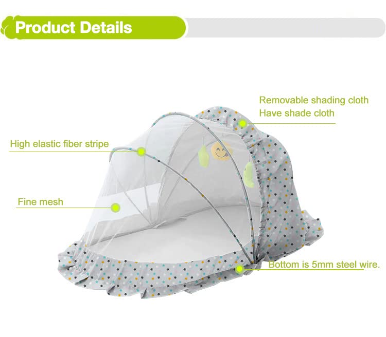 Shopurb Foldable Baby Mosquito Net, Bottomless Net for Baby, for Safe & Easy Use | Ensures Your Baby's Safe Sleep - for (0 to 24 Months) Baby (Small) - Image 2