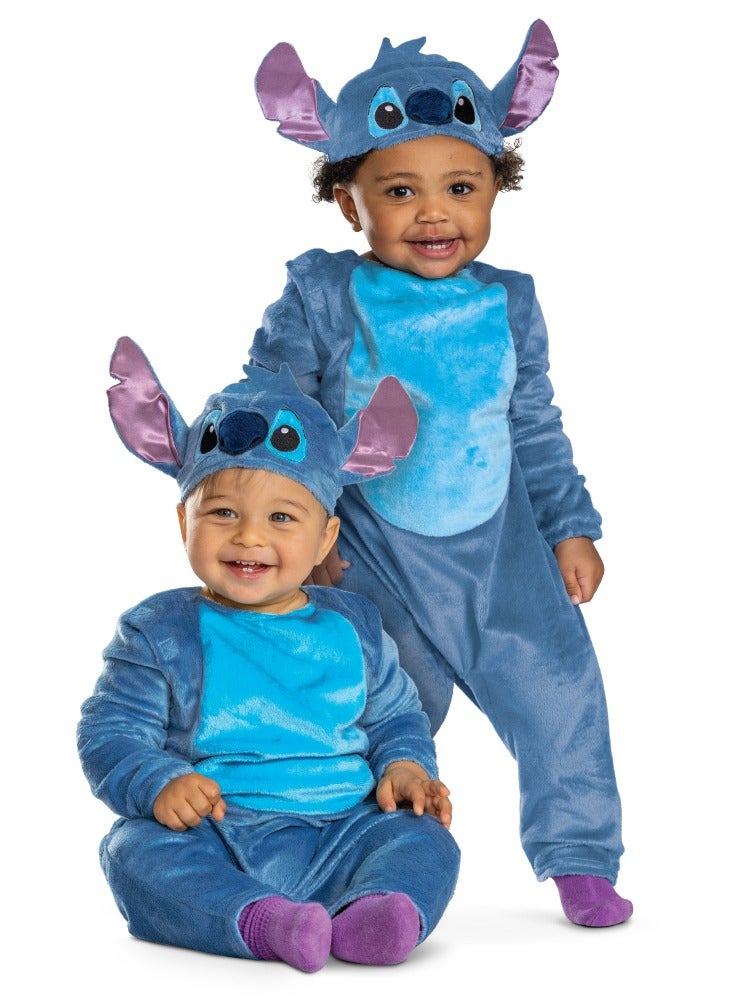 Party Centre Disney Stitch Deluxe Costume for Toddler, Officially Lilo and Stitch Costume Jumpsuit and Character Hood - Image 1