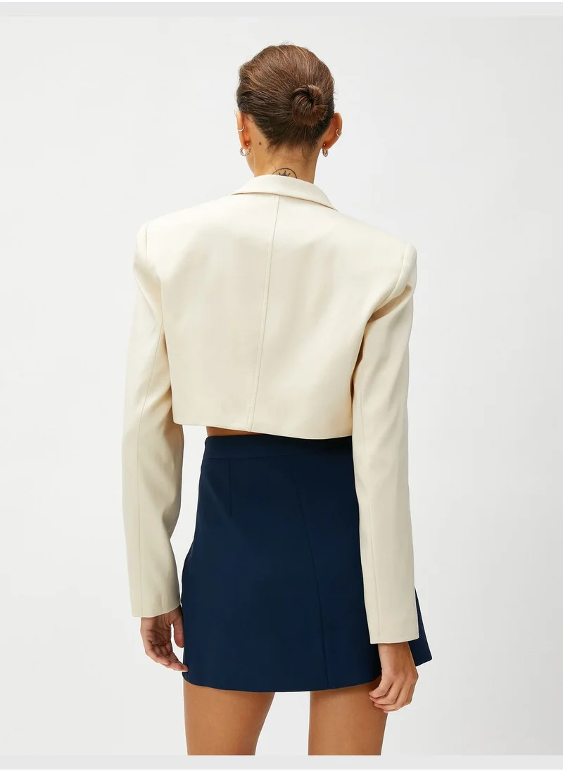 KOTON One Button Crop Blazer Jacket