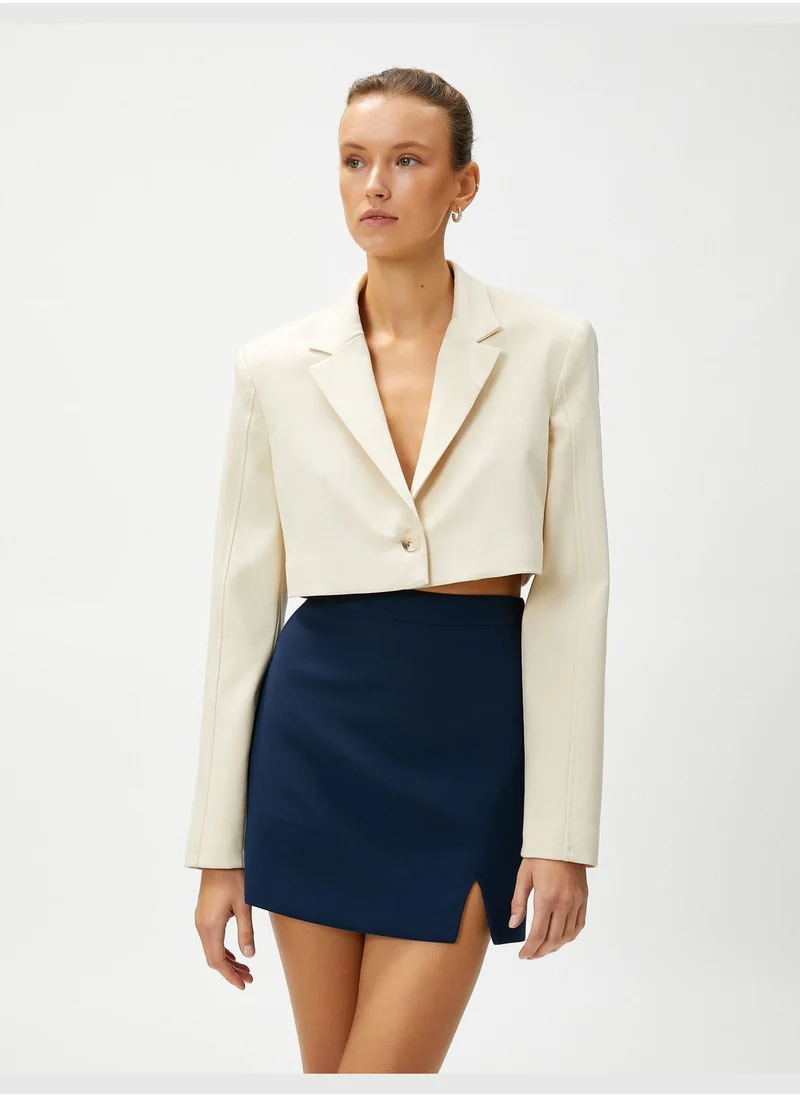 KOTON One Button Crop Blazer Jacket