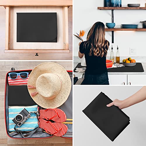 FLASLD Heat Resistant Mat for Air Fryer Site on, Fireproof Silicone Mats for Kitchen Counter, Countertop Protector, No-slip and Waterproof (12"X18", Black) - Image 3