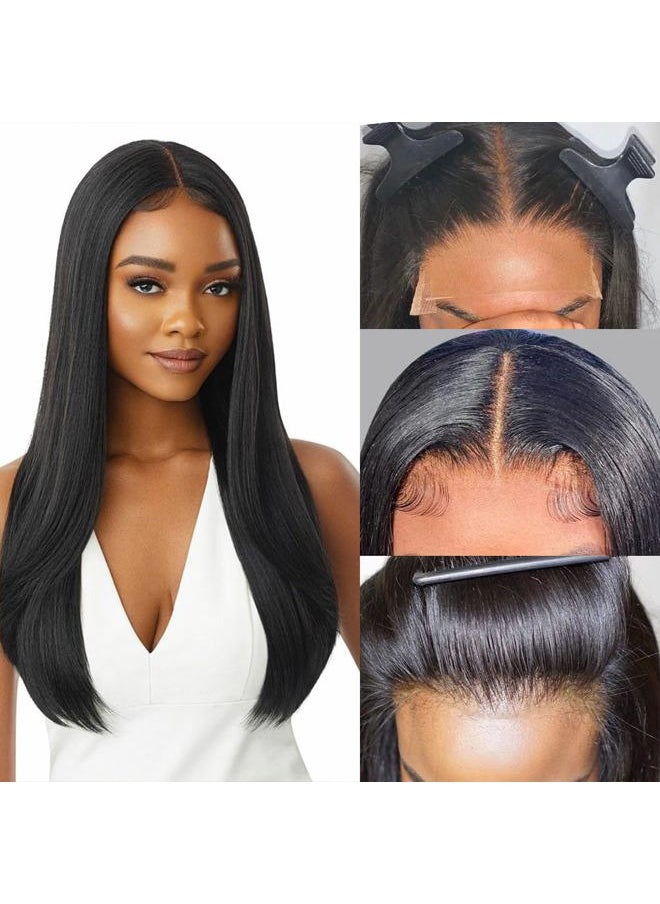 Beauhair 4x4 Lace Front Wigs Human Hair Pre Plucked 150% Density Straight Glueless Lace Frontal Wigs Human Hair for Black Women 4x4 Brazilian Virgin HD Lace Closure Human Hair Wigs with Baby Hair(16 Inch)  - Image 2