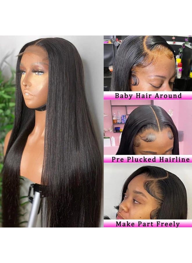 Beauhair 4x4 Lace Front Wigs Human Hair Pre Plucked 150% Density Straight Glueless Lace Frontal Wigs Human Hair for Black Women 4x4 Brazilian Virgin HD Lace Closure Human Hair Wigs with Baby Hair(16 Inch)  - Image 3