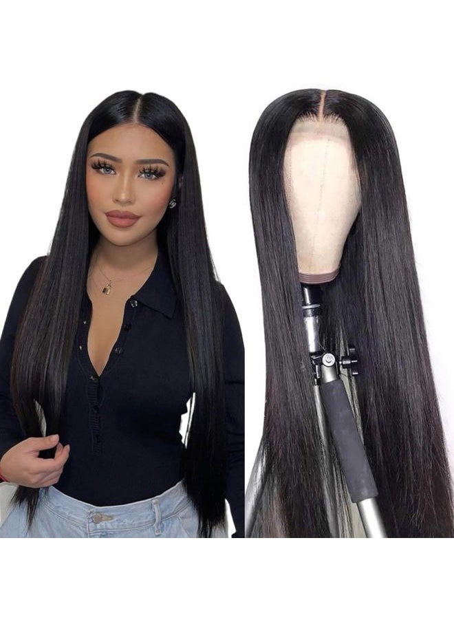 Beauhair 4x4 Lace Front Wigs Human Hair Pre Plucked 150% Density Straight Glueless Lace Frontal Wigs Human Hair for Black Women 4x4 Brazilian Virgin HD Lace Closure Human Hair Wigs with Baby Hair(16 Inch)  - Image 1