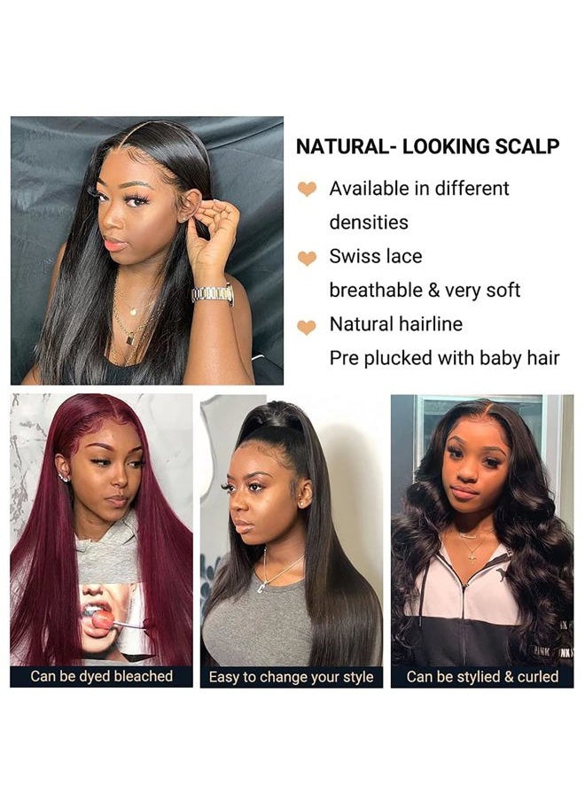 Beauhair 4x4 Lace Front Wigs Human Hair Pre Plucked 150% Density Straight Glueless Lace Frontal Wigs Human Hair for Black Women 4x4 Brazilian Virgin HD Lace Closure Human Hair Wigs with Baby Hair(16 Inch)  - Image 5