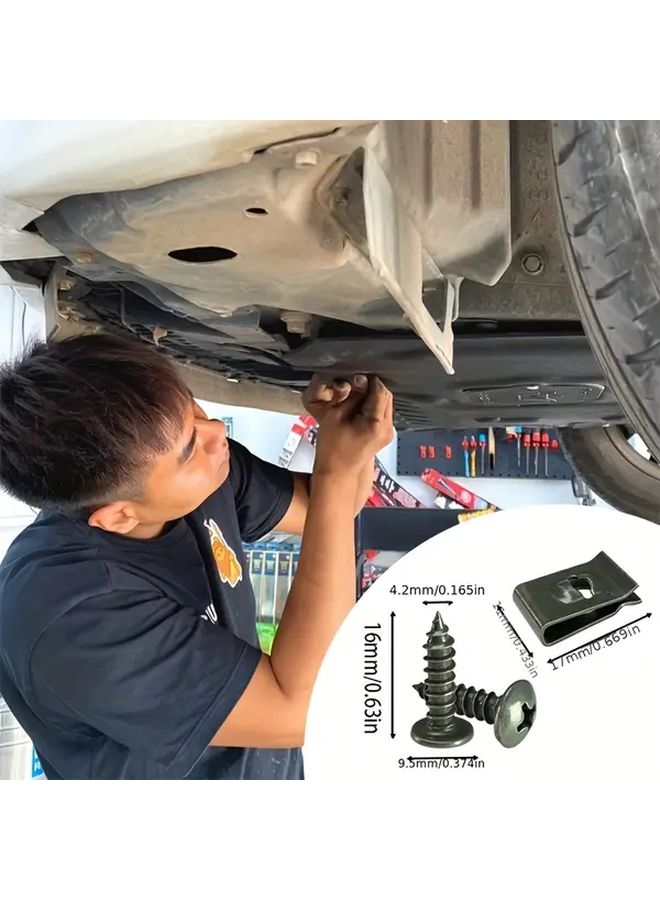 20pcs Metal Screws With U Clips Adjustable Buckle And Bumper Fixer For Cars Motorcycles - Image 5