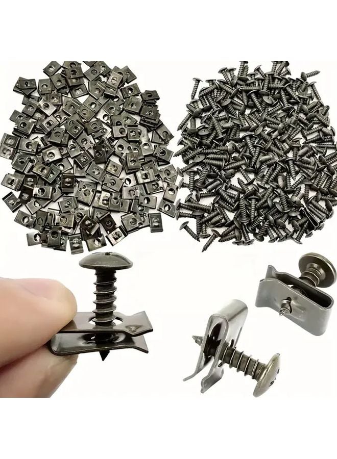 20pcs Metal Screws With U Clips Adjustable Buckle And Bumper Fixer For Cars Motorcycles - Image 2