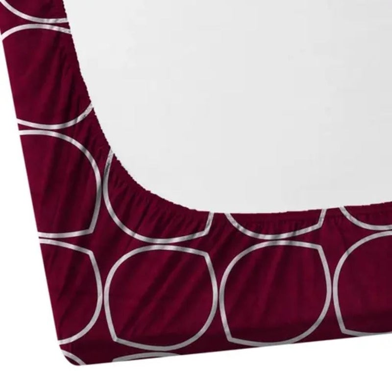 Syriddyaas Premium CottonMix Elastic Fitted Bedsheet with 2 Pillow Covers for Double Bed with All Around Elastic 145 TC Supersoft Size 72x78 Fit Upto 6 Inches Mattress Color Maroon  - Image 2