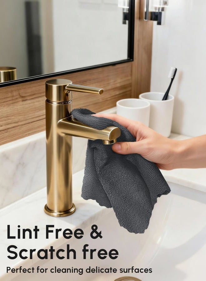 SOOWASH Microfiber Cleaning Cloths Roll, 75 Pack Tear Away Microfiber Towels Roll, 12" x 12" Lint Free Rags, Reusable Cleaning Cloths, Washable, Scratch Free,Ultra Absorbent Dish Rags(Dark Grey) - Image 4