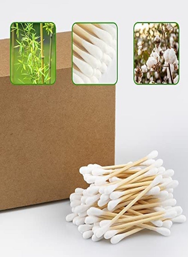MEPOINT Cotton Swabs Wooden Cotton Buds, Eco-Friendly Double Tips, Ear Sticks Natural Cotton Swabs 200 sticks - Image 2