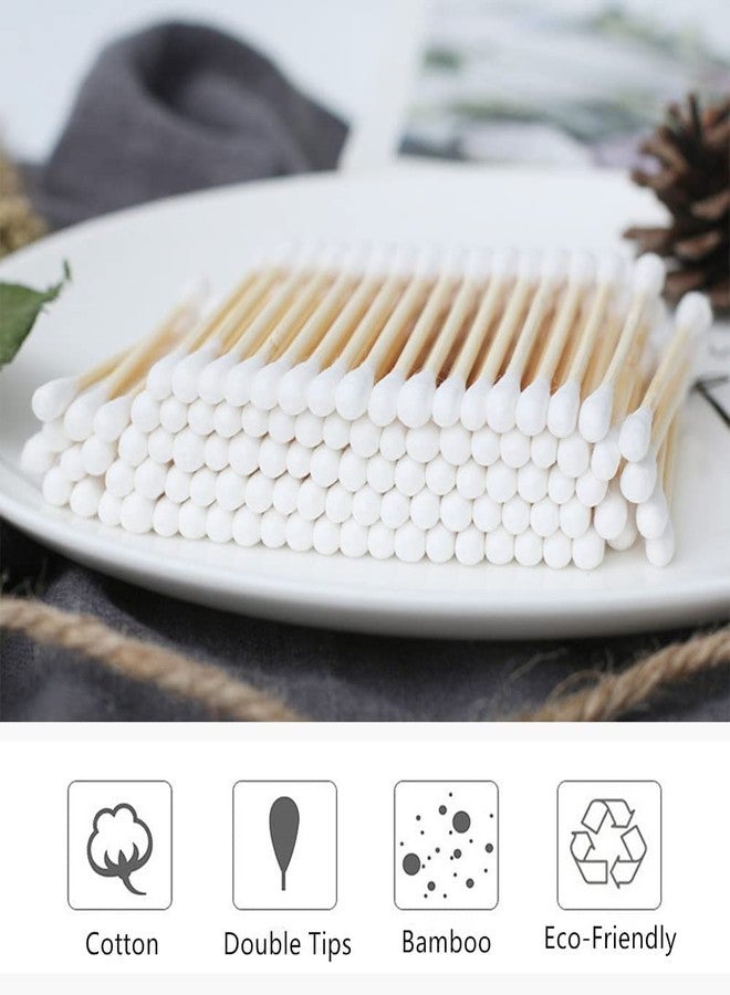 MEPOINT Cotton Swabs Wooden Cotton Buds, Eco-Friendly Double Tips, Ear Sticks Natural Cotton Swabs 200 sticks - Image 3