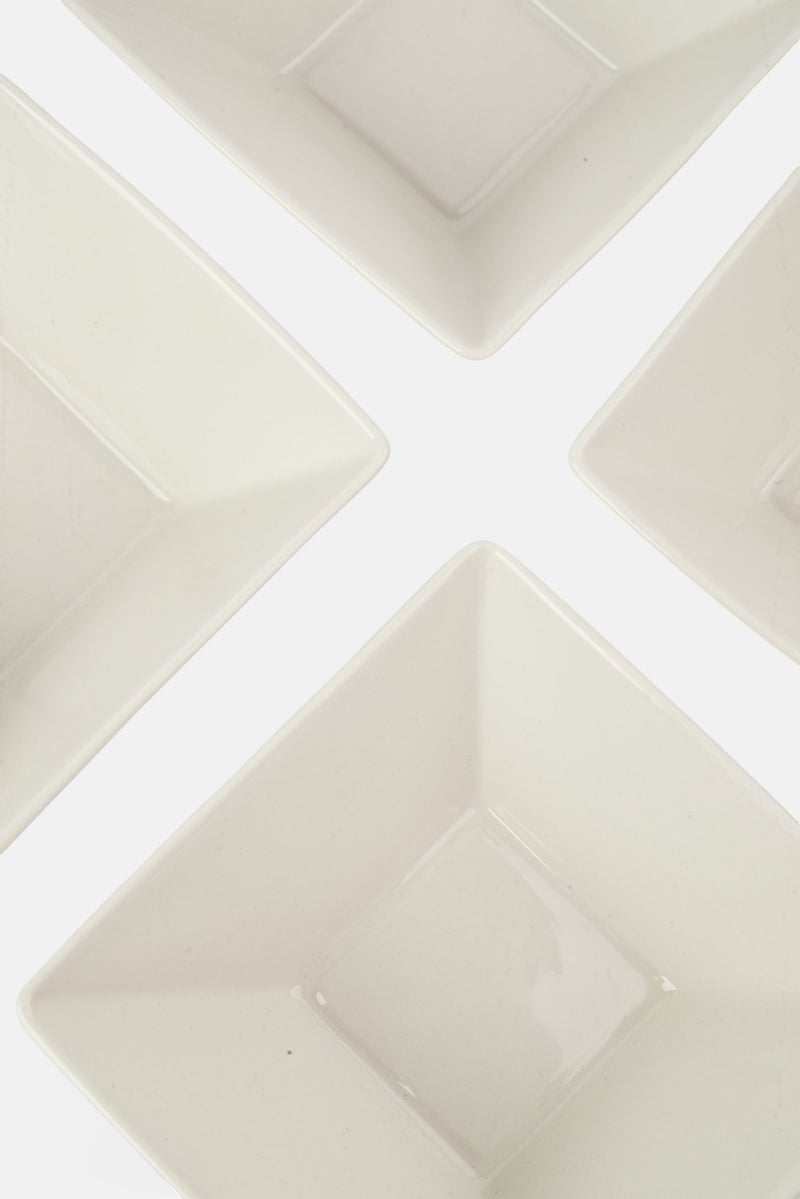 BIA Cordon Bleu 4 Pcs Plain Porcelain Square Bowl Set 591 ml, White - Image 3