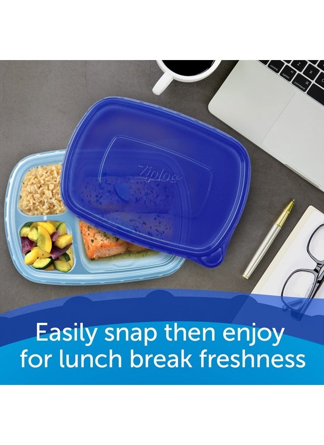 Ziploc Food Storage Meal Prep Containers Reusable for Kitchen Organization, Smart Snap Technology, Dishwasher Safe, Divided Rectangle, 2 Count  - Image 5