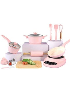 Kids Real Cooking and Baking Set Mini Kitchen Toys for Girls Children Miniature Cooking Set for Real Cooking