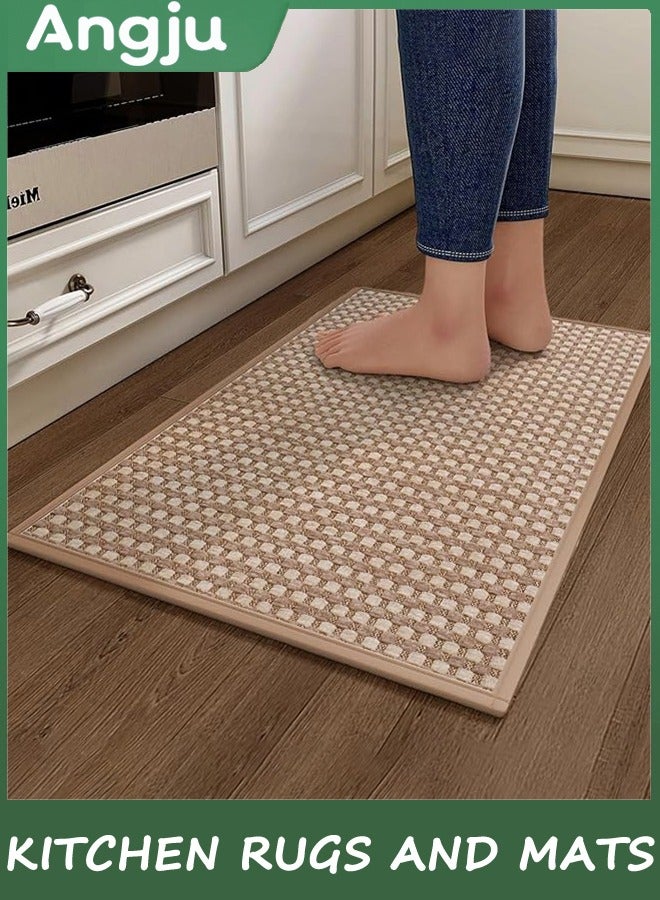 انججو مطبخ سجادة للطابق, 50 سم × 80 سم سوبر امتصاص مطبخ سجادة غير انزلاق قابل للغسيل, المطاط دعم ناعم شينيل متفرج مطبخ تشغيل السجاد, واقف سجادة مطبخ حوض سجادة, سهل التنظيف - Image 1