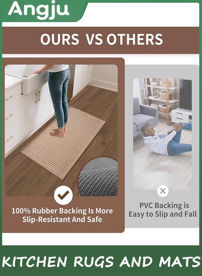 انججو مطبخ سجادة للطابق, 50 سم × 80 سم سوبر امتصاص مطبخ سجادة غير انزلاق قابل للغسيل, المطاط دعم ناعم شينيل متفرج مطبخ تشغيل السجاد, واقف سجادة مطبخ حوض سجادة, سهل التنظيف - Image 3