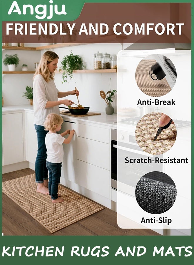 انججو مطبخ سجادة للطابق, 50 سم × 80 سم سوبر امتصاص مطبخ سجادة غير انزلاق قابل للغسيل, المطاط دعم ناعم شينيل متفرج مطبخ تشغيل السجاد, واقف سجادة مطبخ حوض سجادة, سهل التنظيف - Image 2