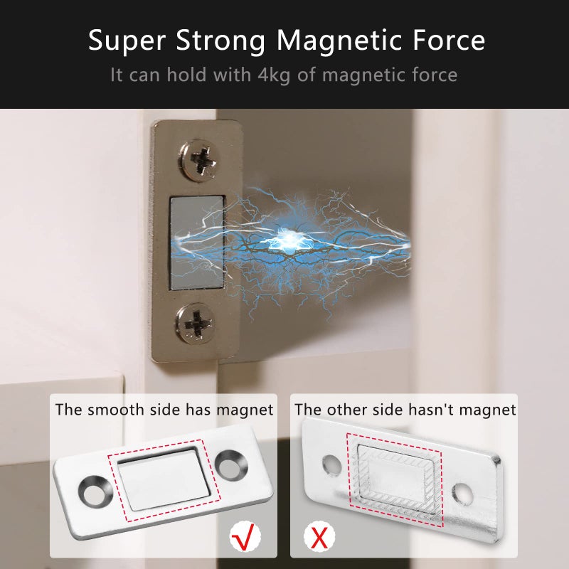 Redunest Cabinet Magnetic Catch, 10 Pack Ultra Thin Magnetic Cabinet Door Catch, Adhesive Cabinet Magnets for Kitchen Drawer Cabinet Door Closet, Concealed Strong Magnetic Cabinet Latch - Image 2