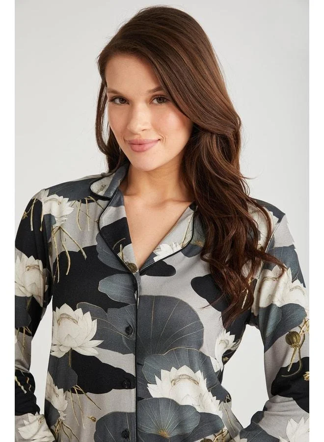 Penye Mood  Floral printed shirt set for Women | Best Price UAE
