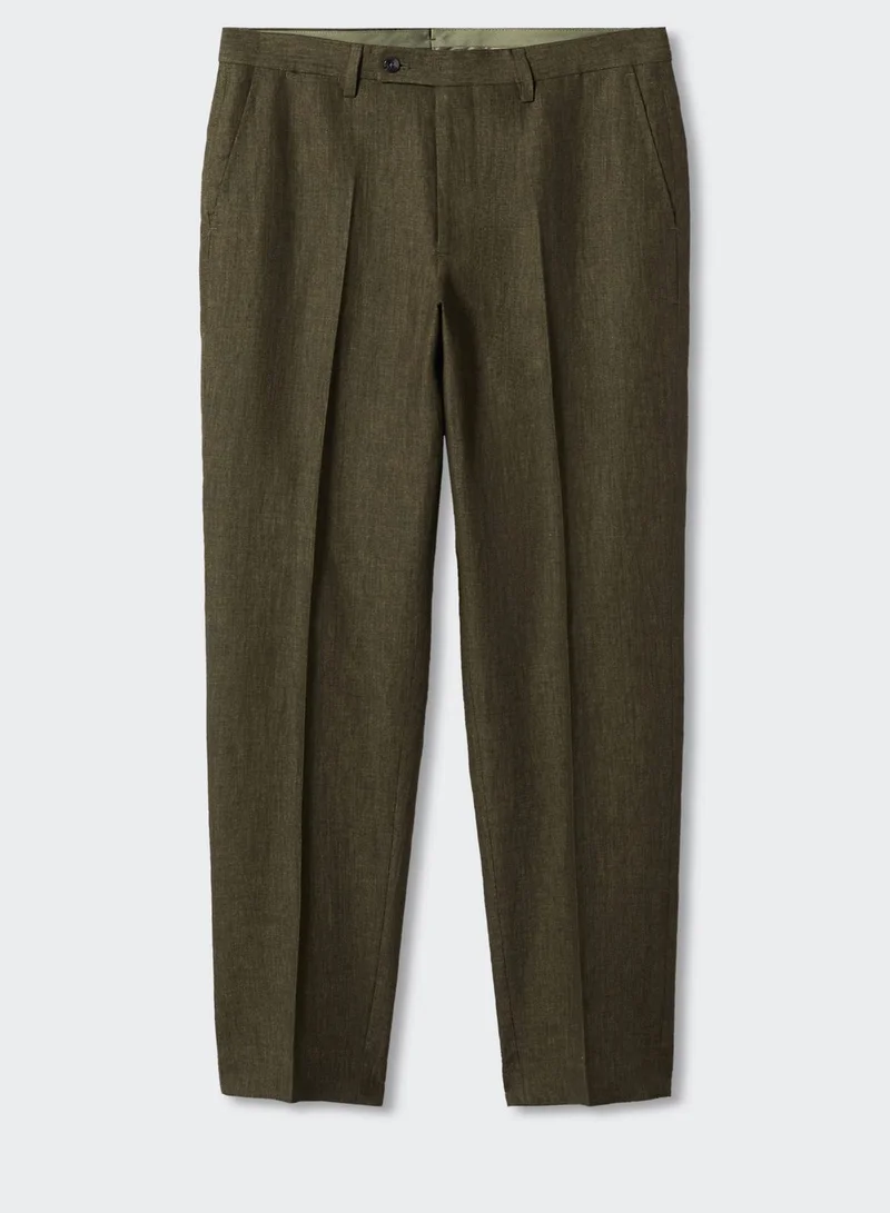 Mango Man Essential Linen Slim Fit Trousers