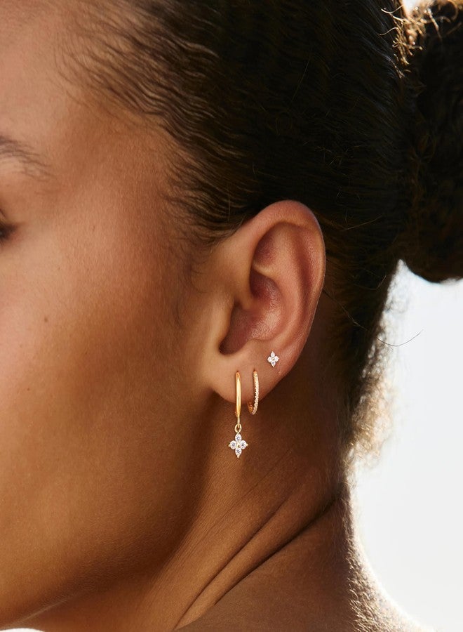 Dcfywl731 Gold Hoop Earrings Set for Women 3 Pairs Dainty Stud Dangle Huggie Cartilage Trendy Multiple Piercing Fashion Jewelry Gifts - Image 3