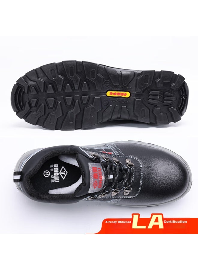 Dinggu Safety Shoes For Men, Steel Toe Cap, Puncture-Resistant, Cowhide, Wear-Resistant, Lightweight, Work Boots, 1125Heis44 - Image 4