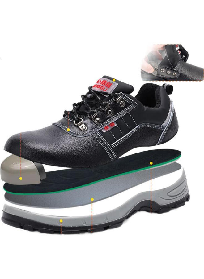 Dinggu Safety Shoes For Men, Steel Toe Cap, Puncture-Resistant, Cowhide, Wear-Resistant, Lightweight, Work Boots, 1125Heis44 - Image 2