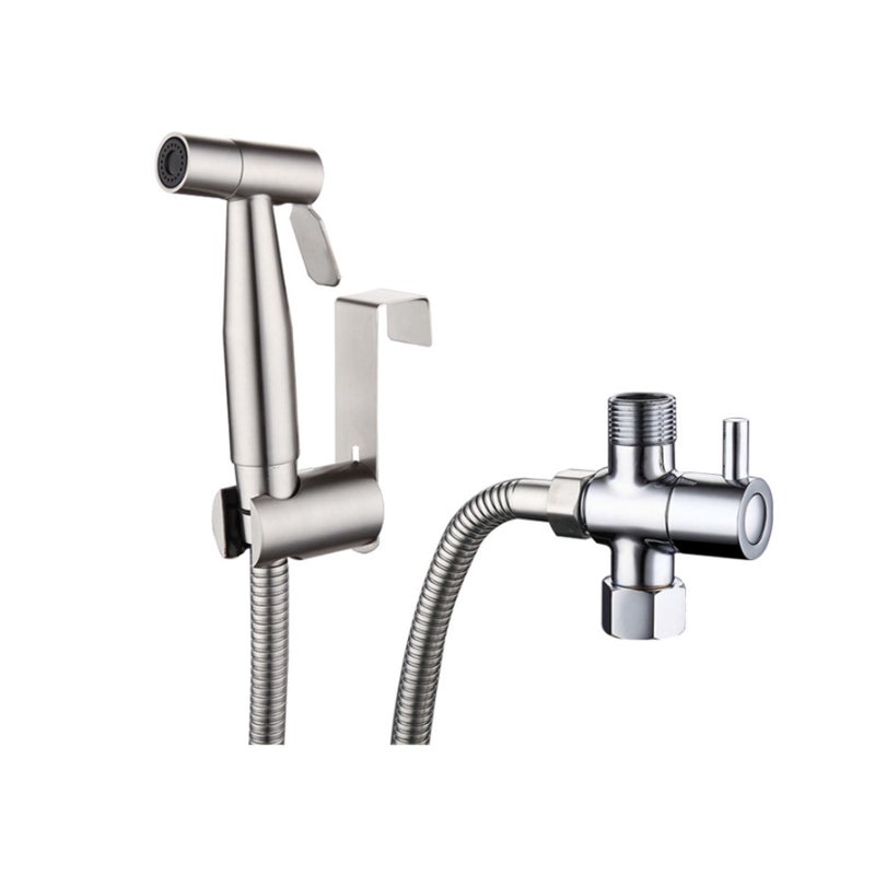 304 stainless steel handheld body cleaner set (including nozzle, toilet adapter, hose) 7/8 water hanging seat toilet nozzle set - Image 1
