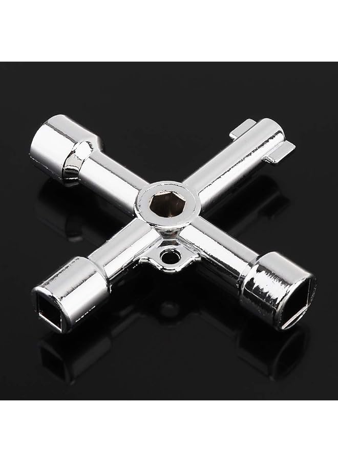 OriGlam 4 Way Key Multi Functional Utilities Key Plumbing Key Wrench Plumber Key Opening Key Tool For Electric Control Water Gas Meter Box Cupboard Cabinet Train - Image 2