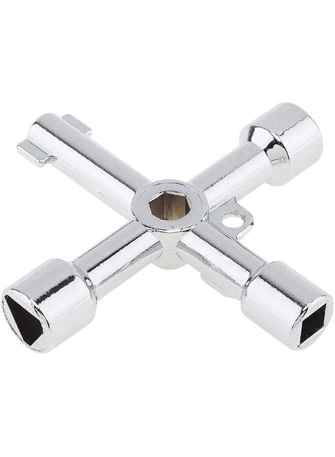 OriGlam 4 Way Key Multi Functional Utilities Key Plumbing Key Wrench Plumber Key Opening Key Tool For Electric Control Water Gas Meter Box Cupboard Cabinet Train - Image 1