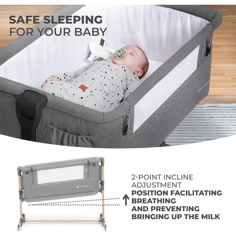 Kinderkraft - Neste Grow 3-In-1 Co-Sleeper Cot - Full Wood - Image 2