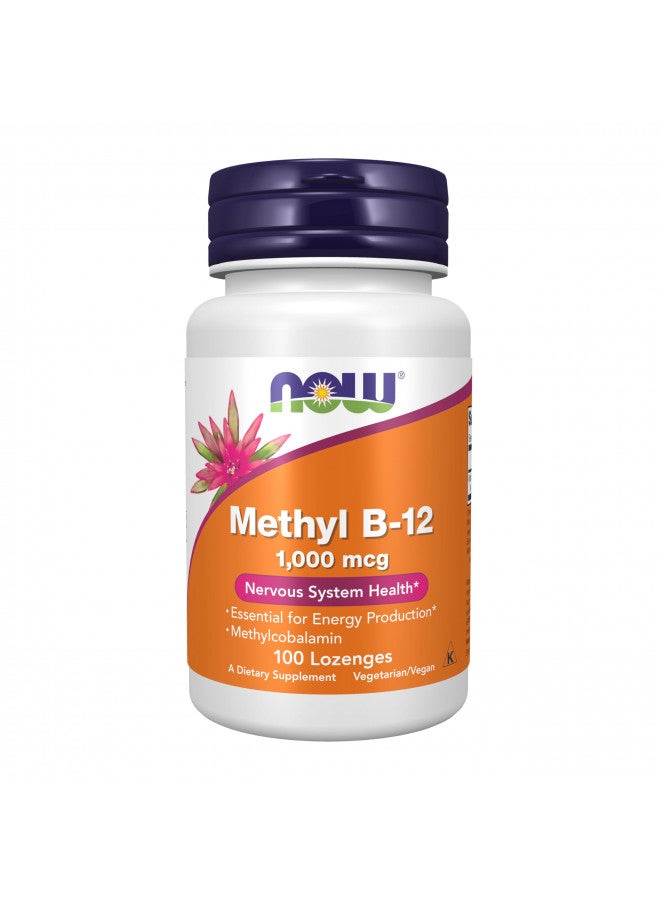 NOW Supplements, Methyl B-12 (Methylcobalamin) 1,000 mcg, Nervous System Health, 100 Lozenges - Image 2